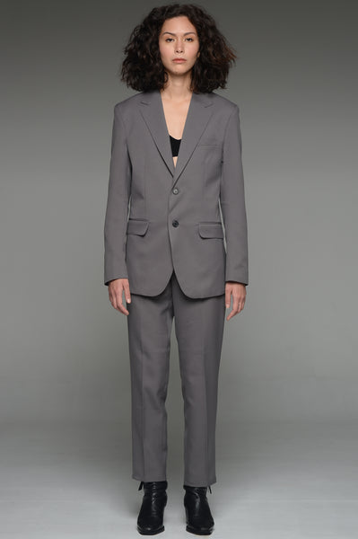 Taupe Gray Single Breasted Suit Set