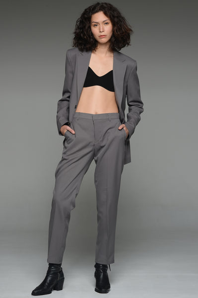 Taupe Gray Single Breasted Suit Set
