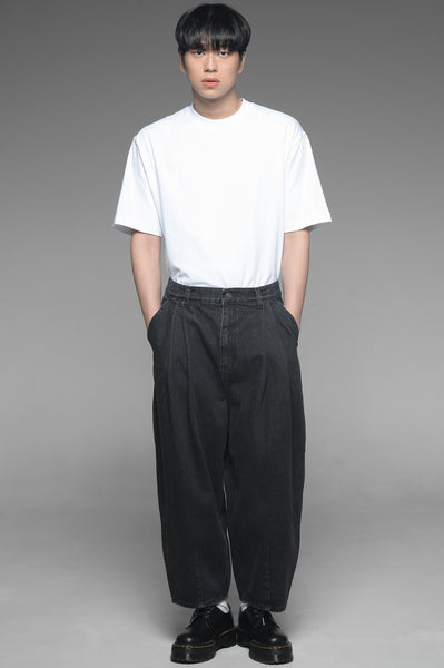 Black Low Waist Denim Trousers