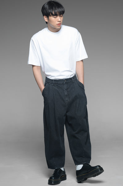 Black Low Waist Denim Trousers