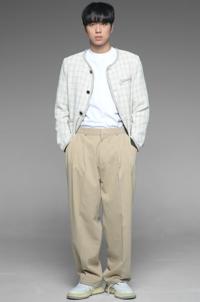 Khaki Double Pleat Trousers