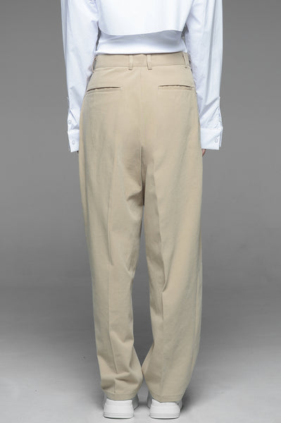 Khaki Double Pleat Trousers