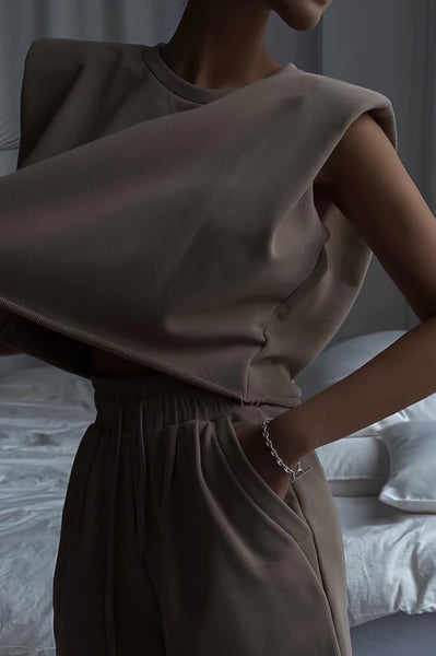 Khaki Boxy Sweat Set