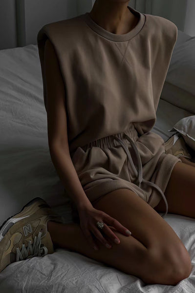 Khaki Boxy Sweat Set