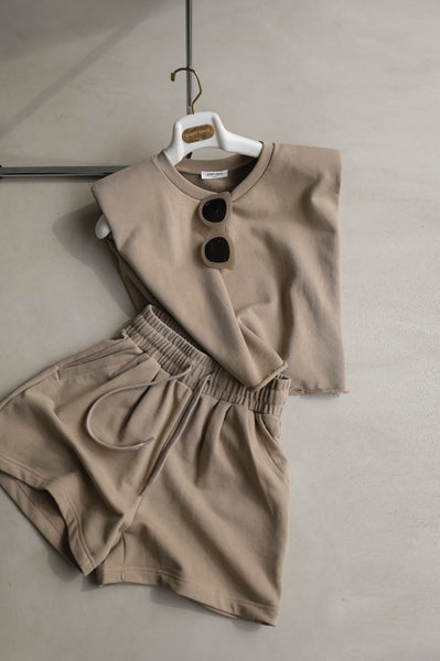 Khaki Boxy Sweat Set