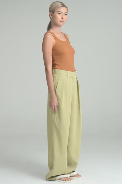 Sage Green Double Pleat Trousers