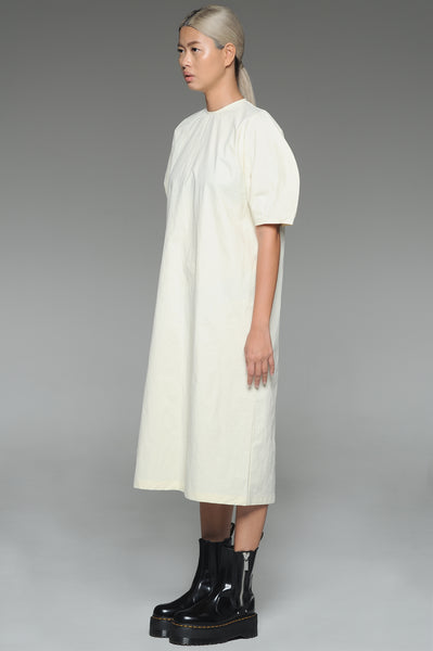 Ecru Puff Sleeve Dress