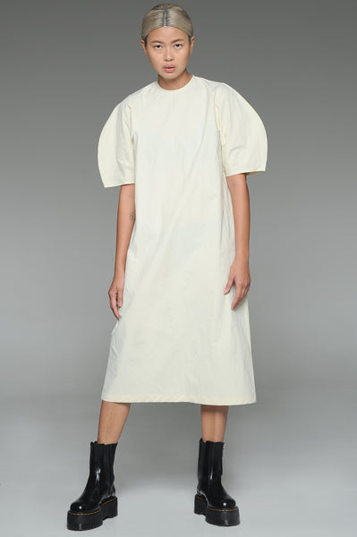 Ecru Puff Sleeve Dress