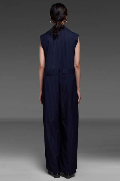 Navy Blue Blazer Jumpsuit