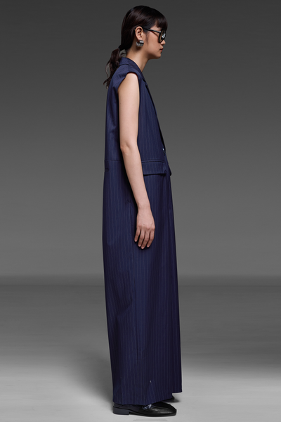 Navy Blue Blazer Jumpsuit