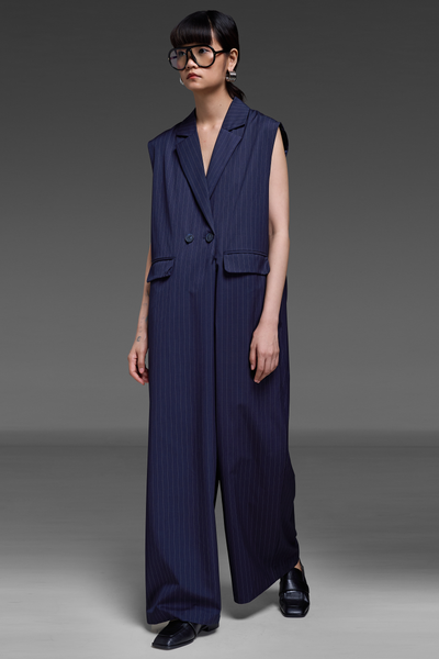 Navy Blue Blazer Jumpsuit