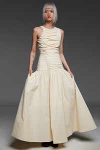 Eggshell Dropped Waist Long Dress