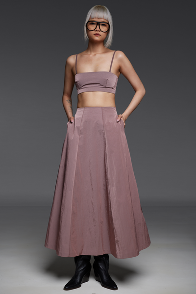 Old Rose Bandeau and Maxi Skirt Match Set