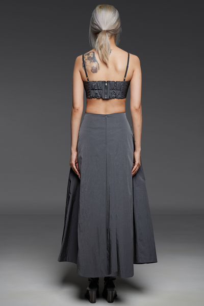 Dark Gray Bandeau and Maxi Skirt Match Set