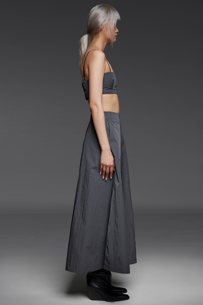 Dark Gray Bandeau and Maxi Skirt Match Set