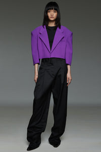Purple Half-Sleeved Blazer