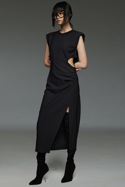 Black Padded Cut-Out Dress