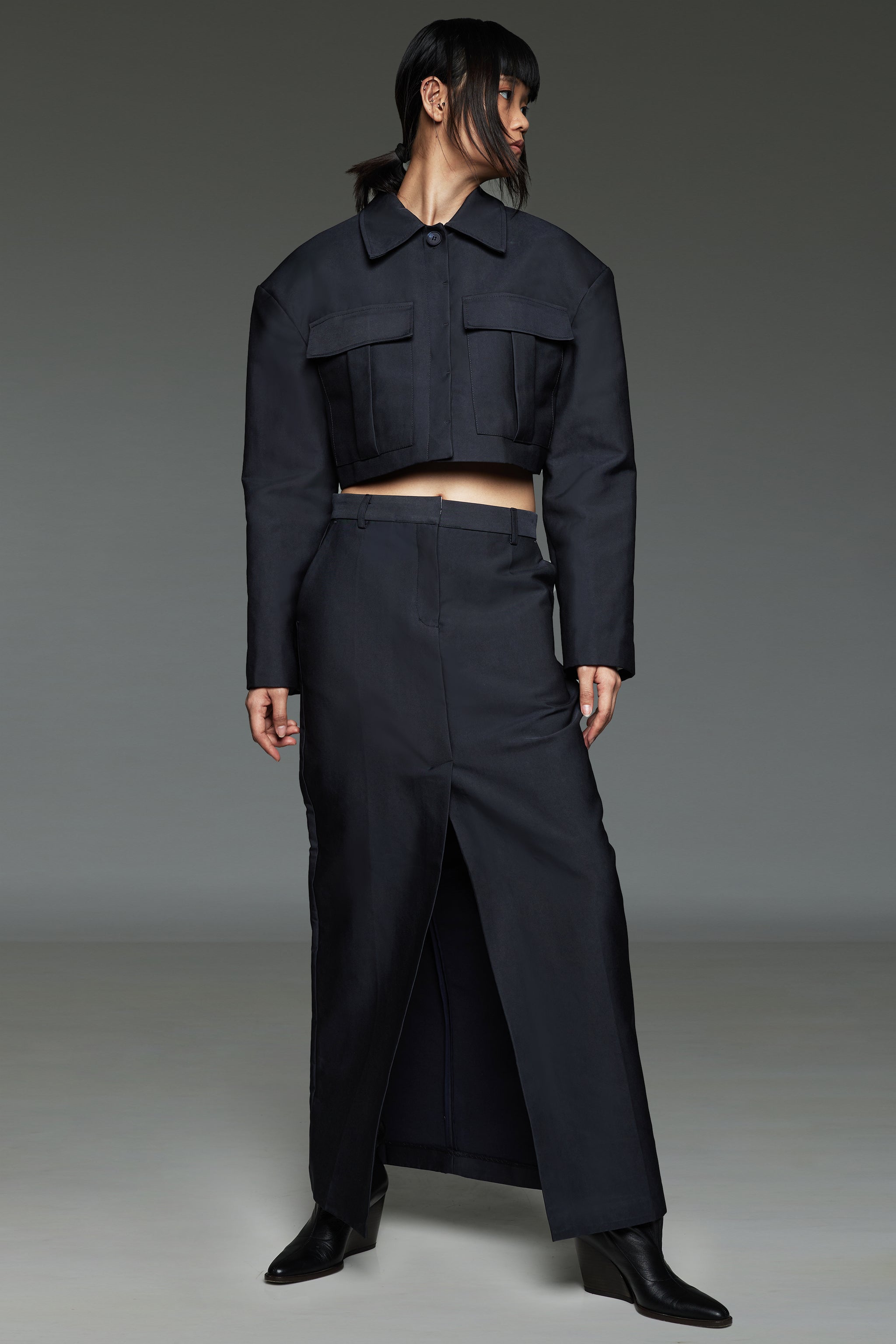 ジャケット・アウター theredthread Ssweat jacket cropped skirt Veda Jaden Cropped Trench Es