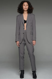 Taupe Gray Single Breasted Suit Set
