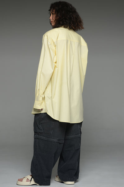 Wax Yellow Padded Oversized Button-Down Shirt