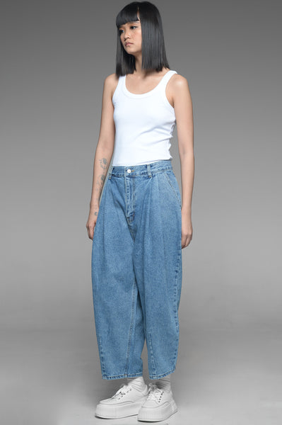 Blue Low Waist Denim Trousers