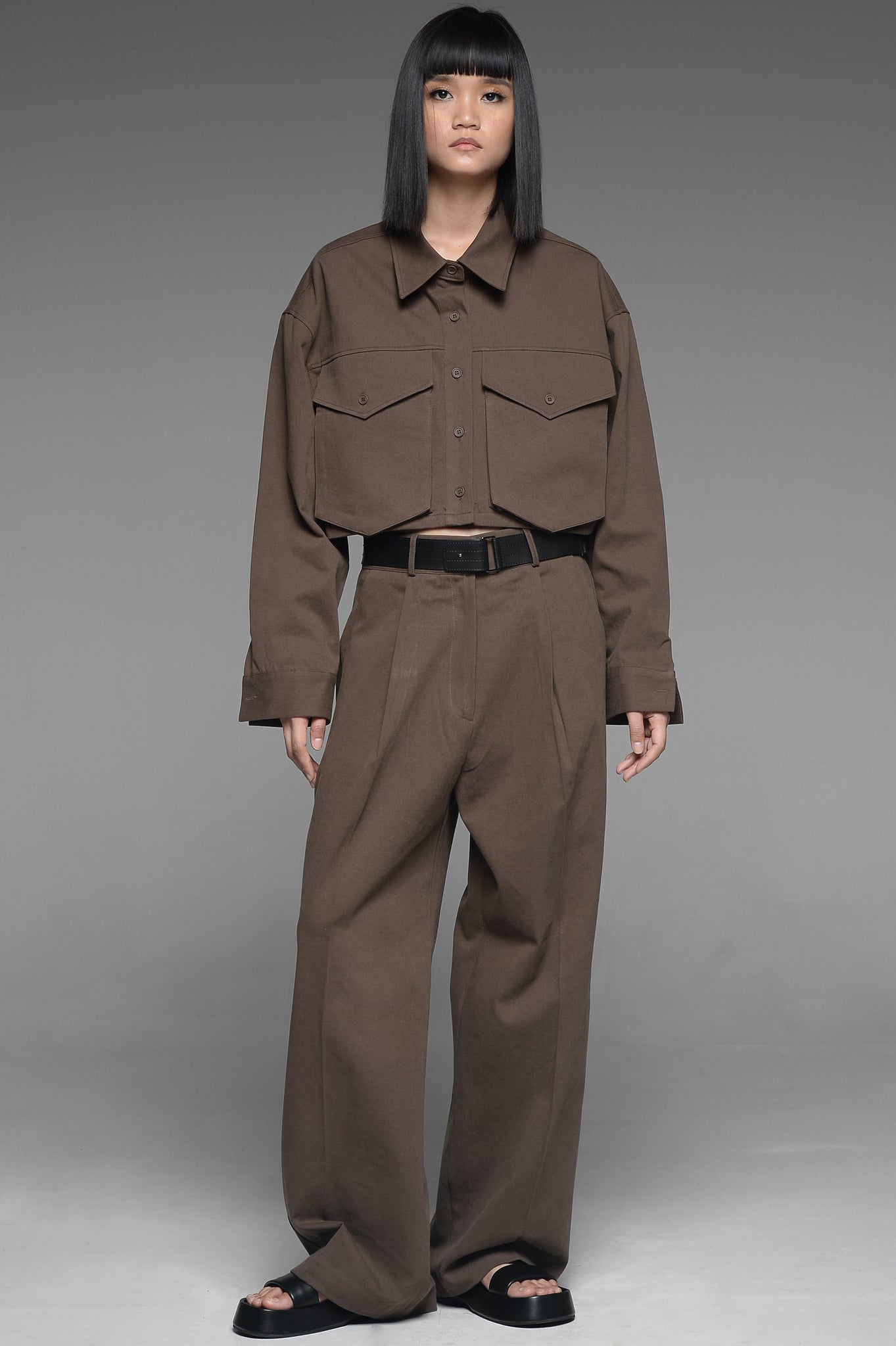 Walnut Brown Pocket Shirt and Trouser Match Set