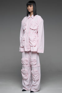 Mimi Pink Four-Pocket Jacket and Trouser Match Set