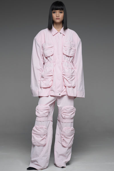 Mimi Pink Four-Pocket Jacket and Trouser Match Set