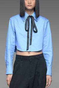 Jordy Blue Double Collar Cropped Shirt