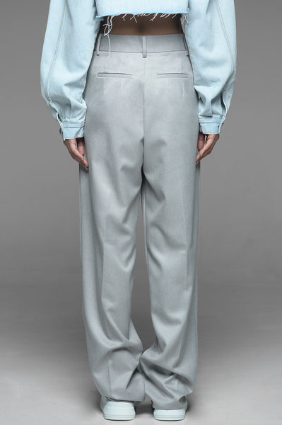 Light Gray Double Front Pleat Trousers