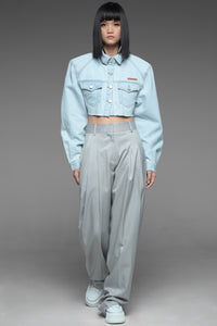 Light Gray Double Front Pleat Trousers