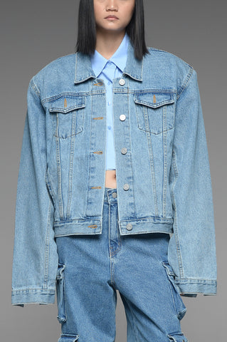 Padded Denim Trucker Jacket