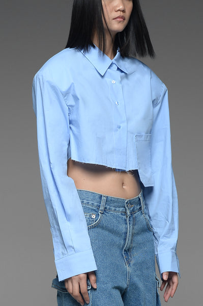 Light Blue Hang Pocket Button-Down Shirt