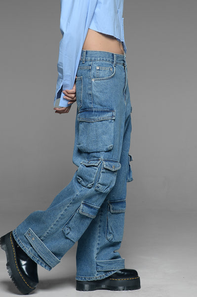 Multi-Pocket Denim Trousers