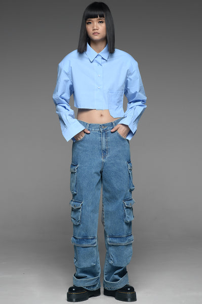 Multi-Pocket Denim Trousers