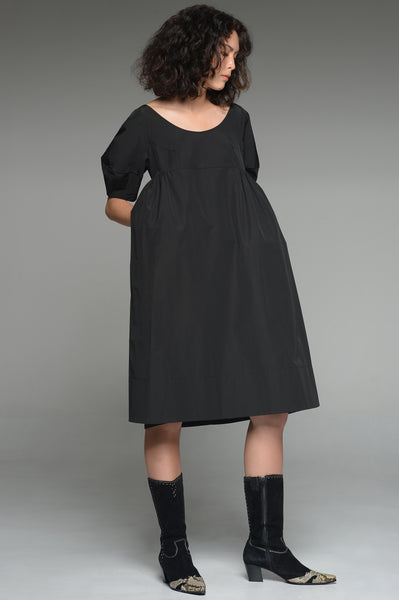 Black Scoopneck Babydoll Dress