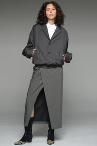Shadow Gray Varsity Blazer Jacket
