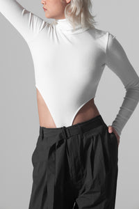 White Cut-Out Bodysuit Top