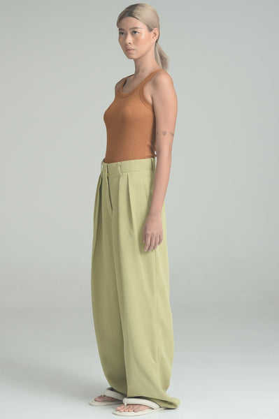 Sage Green Double Pleat Trousers