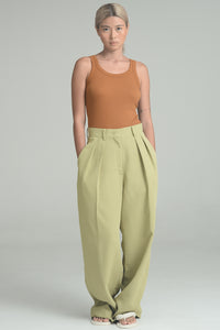 Sage Green Double Pleat Trousers