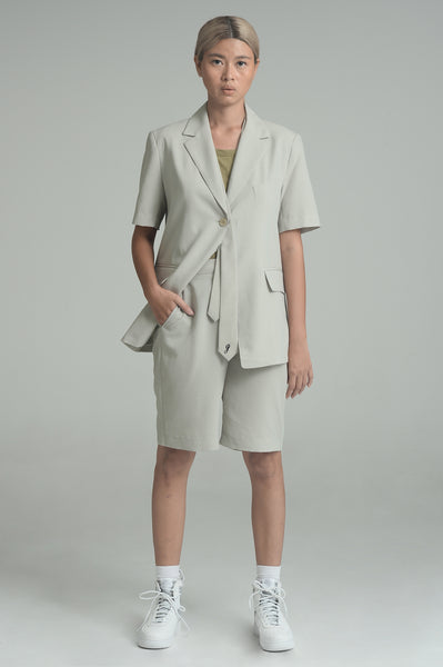 Laurel Green Blazer with Tie and Shorts Set