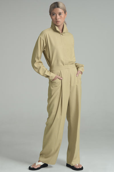 Khaki Long Sleeved Shirt and Trouser Set