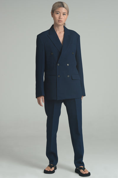 Navy Blue Double Breasted Suit Set