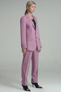 Pink Violet Single Breasted Suit Set