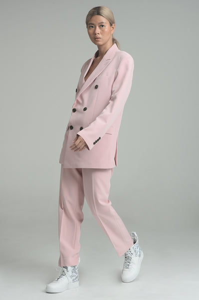 Light Pink Double Breasted Suit Set
