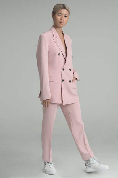 Light Pink Double Breasted Suit Set