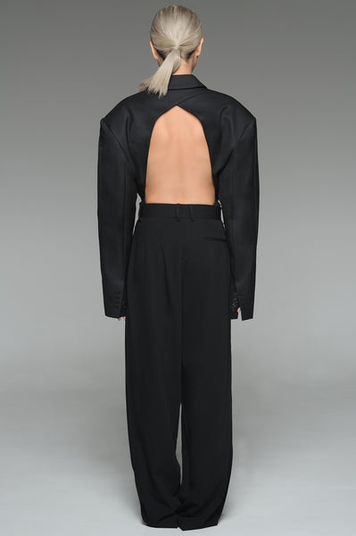 Black Oversized Bodysuit Blazer