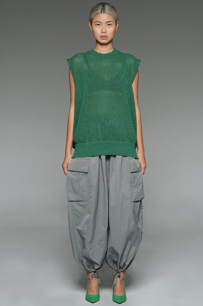 Green Open-Side Knit Top