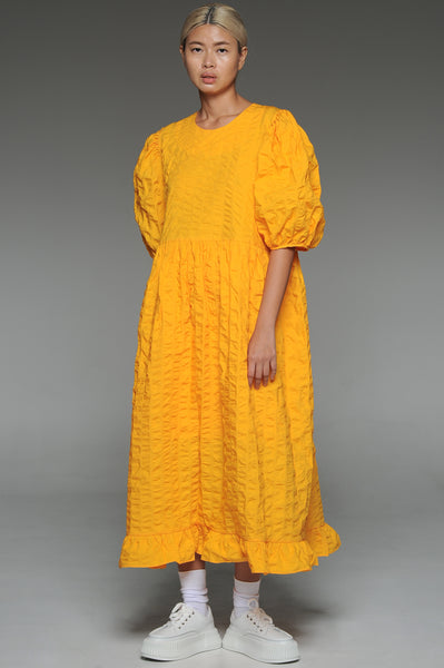 Saffron Seersucker Dress