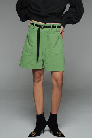 Mantis Green Paperbag Shorts